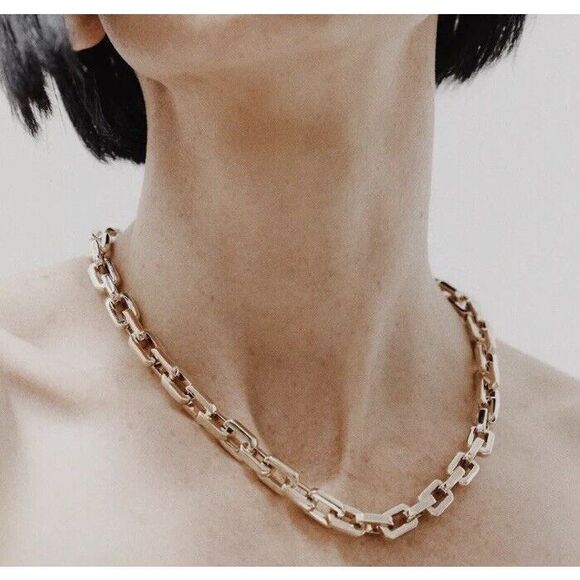 Eddie Borgo Supra Link Classic Heritage Link 17” Necklace With Earrings Set - Picture 1 of 16